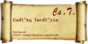 Csáky Terézia névjegykártya